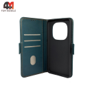 Чехол-книга для Xiaomi Redmi Note 15 Pro 4G шов, зеленого цвета, Case