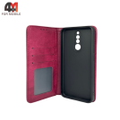 Чехол-книга для Xiaomi Redmi 8 в бок, бордового цвета