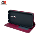 Чехол-книга для Xiaomi Redmi 8 в бок, бордового цвета