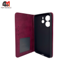 Чехол-книга для Xiaomi Redmi Note 14 4G в бок, бордового цвета