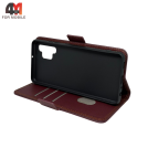 Чехол-книга для Samsung A32 4G шов, бордового цвета, Case