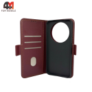 Чехол-книга для Honor X9D шов, бордового цвета, Case