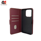 Чехол-книга для Honor X8B шов, бордового цвета, Case