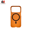 Чехол для iPhone 17 Pro/18 Pro карбон с MagSafe, оранжевый, New Case