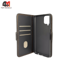 Чехол-книга для Samsung A12/M12 шов, черного цвета, Case