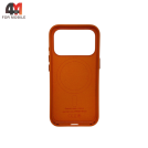 Чехол для iPhone 17 Pro/18 Pro Leather Case Premium+MagSafe, Orange