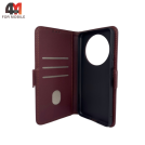 Чехол-книга для Honor X9C Smart шов, бордового цвета, Case