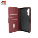 Чехол-книга для Samsung A34 5G шов, бордового цвета, Case