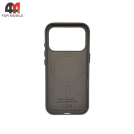 Чехол для iPhone 17 Pro Max/18 Pro Max Leather Case Premium+MagSafe, Light gray