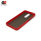 Чехол для Xiaomi Redmi 8 пластиковый с усиленной рамкой, красного цвета