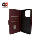 Чехол-книга для Honor X6A 4G/X6B шов, бордового цвета, Case