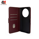 Чехол-книга для Honor X9C шов, бордового цвета, Case