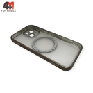Чехол Iphone 15 матовый+MagSafe, серого цвета, J-Case