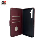 Чехол-книга для Samsung A55 5G шов, бордового цвета, Case
