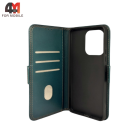Чехол-книга для Xiaomi Redmi Note 13 4G шов, зеленого цвета, Case