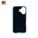 Чехол для Iphone 16 Leather Case, Labubu, голубого цвета