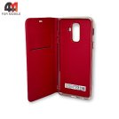 Чехол-книга для Samsung A6 Plus 2018/J8 2018 clear view cover, красного цвета