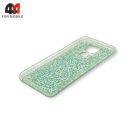 Чехол для Xiaomi Redmi Note 9/Redmi 10X силиконовый, глиттер, зеленого цвета