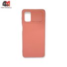 Чехол Samsung M51 силиконовый с защитой на камеру, персикового цвета