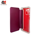 Чехол-книга для Xiaomi Poco M5s/Redmi Note 10 4G/Note 10S с усиленными углами, бордового цвета