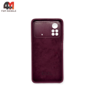 Чехол для Xiaomi Poco X4 Pro 5G Silicone Case, цвет марсала