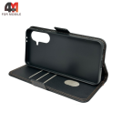 Чехол-книга для Samsung A56 шов, черного цвета, Case