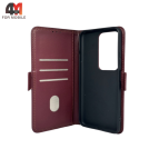 Чехол-книга для Huawei Nova Y72/Y72S шов, бордового цвета, Case