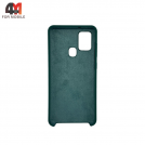 Чехол для Samsung A21s Silicone Case, темно-зеленого цвета