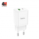 Сетевой адаптер Hoco N28, Type-C/USB, 20W, белый