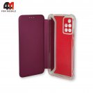 Чехол-книга для Xiaomi Redmi 10 с усиленными углами, бордового цвета