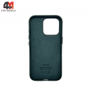 Чехол Iphone 16 Pro Max Leather Case+MagSafe, Green