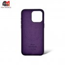 Чехол Iphone 15 Pro Max пластиковый, Leather Case + MagSafe, Mulberry