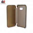 Чехол-книга для Samsung S6/G920 clear view cover, золотого цвета