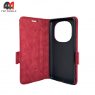 Чехол-книга для Xiaomi Redmi Note 14 Pro Plus 5G бордового цвета, Case
