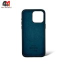 Чехол Iphone 15 Pro пластиковый, Leather Case + MagSafe, Evergreen