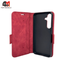 Чехол-книга для Samsung S25 бордового цвета, Case
