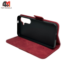 Чехол-книга для Samsung S25 бордового цвета, Case