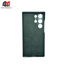Чехол для Samsung S23 Ultra пластиковый, Leather Case, темно-зеленого цвета