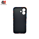 Чехол для Iphone 16 силиконовый, 030 черно-голубой, Luxo
