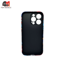 Чехол для Iphone 16 Pro Max силиконовый, 030 черно-голубой, Luxo