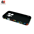 Чехол для Iphone 16 Pro Max силиконовый, 040 черно-оранжевый, Luxo
