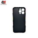 Чехол для Iphone 16 Pro Max силиконовый, 029 черно-желтый, Luxo