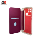 Чехол-книга для Xiaomi Poco C40/Redmi 10C с усиленными углами, бордового цвета