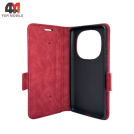 Чехол-книга для Xiaomi Redmi Note 14 Pro Plus 5G бордового цвета, Case
