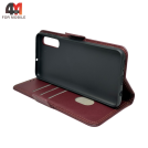 Чехол-книга для Samsung A50/A30s/A50s шов, бордового цвета, Case