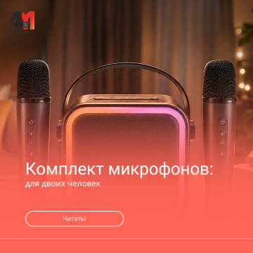 Караоке колонка с двумя микрофонами