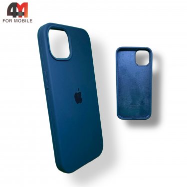 Чехол Iphone 12/12 Pro Silicone Case, 74 цвет стальной синий