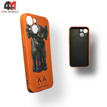 Чехол Iphone 14 Plus силиконовый с рисунком, 04 коричневый, luxo