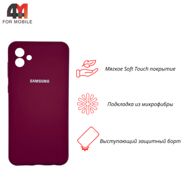 Чехол Samsung A04e Silicone Case, цвет марсала