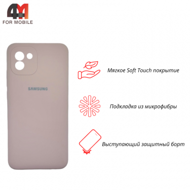 Чехол для Samsung A03 Silicone Case, пудрового цвета